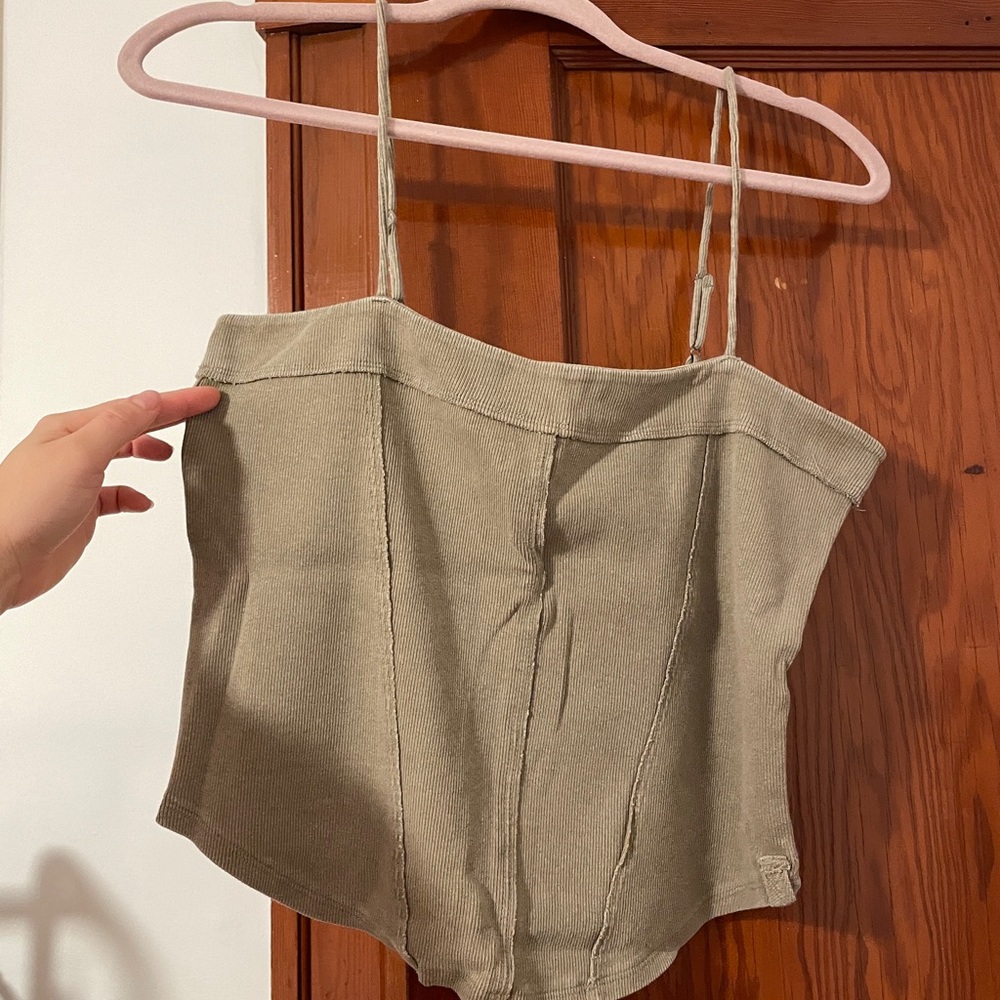 Light Brown Free People Spaghetti Strap Tank